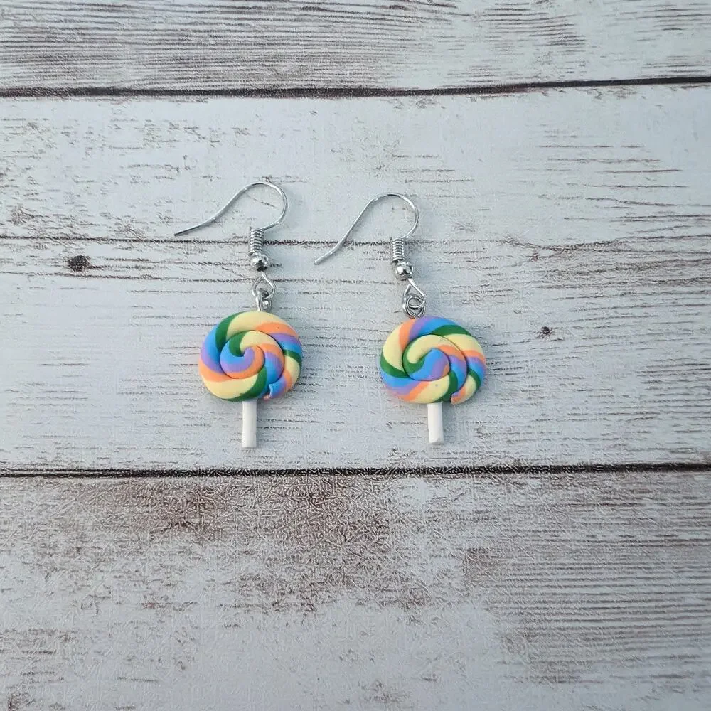 Lollipop Design Dangle Earrings for Pierced Ears